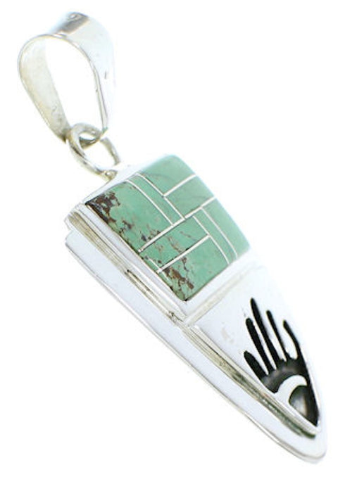 Southwest Hand Turquoise Sterling Silver Pendant YS73188